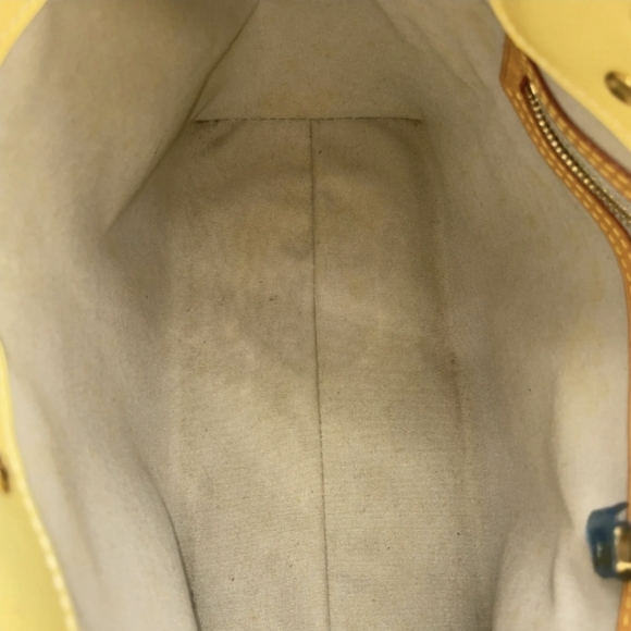 Authentic Louis Vuitton Vernis Yellow Reade PM Hand Bag with LV luggage tag - Picture 8 of 15